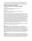 Research paper thumbnail of "Knitting a Community Back Together: Post-Disaster Public Art as Citizenship Engagement" in Laura Iannelli and Pierluigi Musarò (eds.), Territories of Political Participation. Public Art, Urban Design, and Performative Citizenship (Milano: Mimesis International, forthcoming)