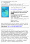 Research paper thumbnail of Sex, desire and pleasure: considering the experiences of older Australian women