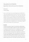 Research paper thumbnail of Hope and Betrayal on the Platinum Belt: Responsibility, Violence and Corporate Power in South Africa