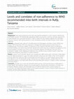 Research paper thumbnail of Levels and correlates of non-adherence to WHO recommended inter-birth intervals in Rufiji, Tanzania