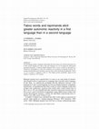 Research paper thumbnail of Taboo words and reprimands elicit greater autonomic reactivity in a first language than in a second language