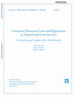 Research paper thumbnail of Consumer protection laws and regulations in deposit and loan services: A cross-country analysis with a new data set