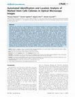 Research paper thumbnail of Automated identification and location analysis of marked stem cells colonies in optical microscopy images