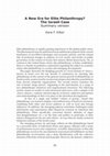 Research paper thumbnail of "A New Era for Elite Philanthropy? The Israeli Case," Civil Society and Third Sector in Israel 2, 1 (2008): 9-32. (Hebrew)--English Summary.