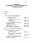 Research paper thumbnail of SOCIAL IDENTITIES AND PSYCHOLOGICAL WELL-BEING - main results in English