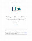 Research paper thumbnail of The development of E-Governance and the issue of digital inclusion in Greece with particular regard to the constitutional right of e-participation