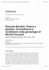 Research paper thumbnail of Review of Gianvito Brindisi, Potere e giudizio. Giurisdizione e veridizione nella genealogia di M. Foucault, Napoli, Editoriale scientifica, 2010