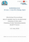 Research paper thumbnail of Proceedings of the Workshop on Multi-word Units in Machine Translation and Translation Technology, Malaga, Spain, 1-2 July, 2015