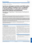 Research paper thumbnail of Synthesis, biological activities and SAR studies of novel 1-Ethyl-7-methyl-4-oxo-1,4-dihydro-[1,8]naphthyridine-3-carboxylic acid based diacyl and sulfonyl acyl hydrazines