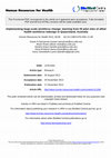 Research paper thumbnail of Implementing large-scale workforce change: learning from 55 pilot sites of allied health workforce redesign in Queensland, Australia