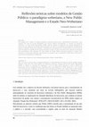 Research paper thumbnail of Reflexões teóricas sobre modelos de Gestão  Pública: o paradigma weberiano, a New Public  Management e o Estado Neo - Weberiano