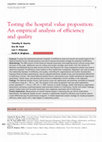 Research paper thumbnail of Testing the hospital value proposition