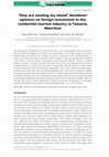 Research paper thumbnail of ‘They are stealing my island’: Residents’ opinions on foreign investment in the residential tourism industry in Tamarin, Mauritius