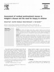 Research paper thumbnail of Assessment of residual posttreatment masses in Hodgkin's disease and the need for biopsy in children