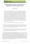 Research paper thumbnail of (2016) Tribal-Landed Property: The Value of the Chieftaincy in Contemporary Africa