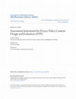 Research paper thumbnail of Assessment Instrument for Privacy Policy Content: Design and Evaluation of PPC