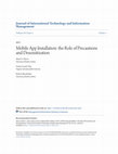 Research paper thumbnail of Mobile App Installation: the Role of Precautions and Desensitization