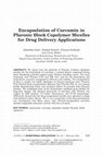 Research paper thumbnail of Encapsulation of Curcumin in Pluronic Block Copolymer Micelles for Drug Delivery Applications