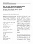 Research paper thumbnail of Mood and anxiety disorders in a sample of Canadian perinatal women referred for psychiatric care