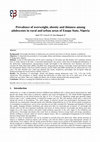 Research paper thumbnail of Prevalence of overweight, obesity and thinness among adolescents in rural and urban areas of Enugu State, Nigeria