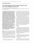 Research paper thumbnail of Gas chromatographic analysis of infant formulas for total fatty acids, including trans fatty acids