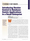 Research paper thumbnail of Introducing Version Control to Database-Centric Applications in a Small Enterprise