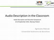 Research paper thumbnail of Audio Description in the Classroom