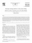 Research paper thumbnail of Hydrogen exchange methods to study protein folding