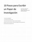 Research paper thumbnail of Pasos para escribir un paper