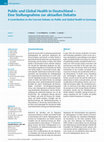 Research paper thumbnail of Public and Global Health in Germany - A Contribution to the Current Debate