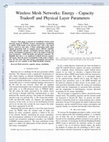 Research paper thumbnail of Wireless mesh networks: Energy - capacity tradeoff and physical layer parameters