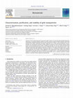 Research paper thumbnail of Characterization, purification, and stability of gold nanoparticles