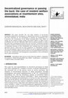 Research paper thumbnail of Decentralized governance or passing the buck: the case of resident welfare associations at resettlement sites, Ahmedabad, India