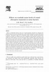 Research paper thumbnail of Effects on roadside noise levels of sound absorptive materials in noise barriers