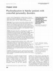 Research paper thumbnail of Psychoeducation in bipolar patients with comorbid personality disorders