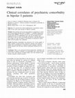 Research paper thumbnail of Clinical correlates of psychiatric comorbidity in bipolar I patients