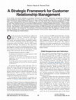 Research paper thumbnail of A Strategic Framework for Customer Relationship Management