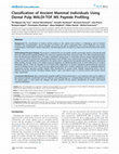 Research paper thumbnail of Classification of Ancient Mammal Individuals Using Dental Pulp MALDI-TOF MS Peptide Profiling