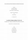 Research paper thumbnail of Le problème théologico-politique de John Locke: Le rapport entre la religion et la politique dans la pensée de John Locke