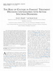 Research paper thumbnail of The role of culture in families' treatment decisions for children with autism spectrum disorders