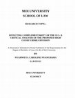 Research paper thumbnail of SCHOOL OF LAW EFFECTING COMPLEMENTARITY OF THE ICC: A CRITICAL ANALYSIS OF THE PROPOSED HIGH COURT CRIMES DIVISION