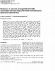 Research paper thumbnail of Reduction in odonate phylogenetic diversity associated with dam impoundment is revealed using taxonomic distinctness