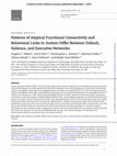 Research paper thumbnail of Patterns of Atypical Functional Connectivity and Behavioral Links in Autism Differ Between Default, Salience, and Executive Networks