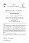 Research paper thumbnail of After the storm: Enduring differences in mother–child recollections of traumatic and nontraumatic events