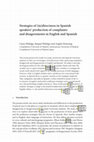 Research paper thumbnail of Strategies of (in)directness in Spanish speakers' production of complaints and disagreements in English and Spanish.