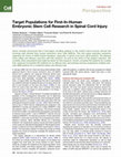 Research paper thumbnail of Target populations for first-in-human embryonic stem cell research in spinal cord injury