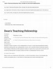 Research paper thumbnail of Dean's Teaching Fellowship 2016/2017 - Dean's Office - Johns Hopkins University