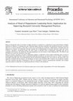 Research paper thumbnail of Analysis of Head of Departments Leadership Styles: Implication for Improving Research University Management Practices