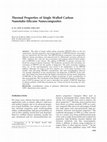 Research paper thumbnail of Thermal properties of single walled carbon nanotube-silicone nanocomposites