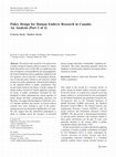 Research paper thumbnail of Policy design for human embryo research in Canada: An analysis (Part 2 of 2)